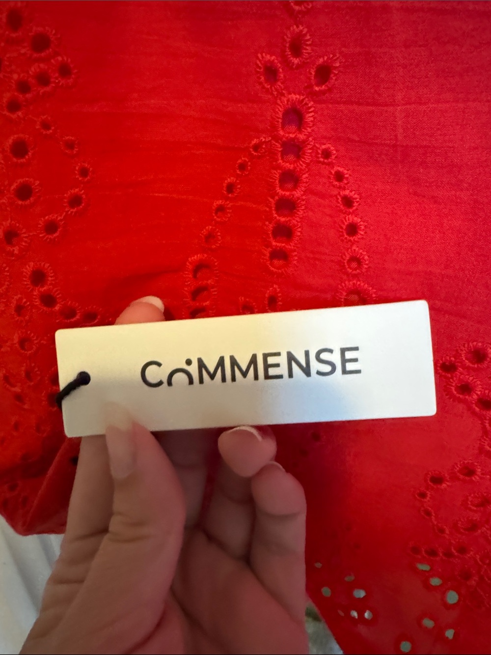 Commense Red Eyelet 2 Piece Set - Picture 2 of 5